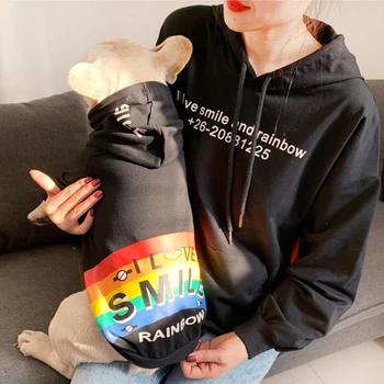 Šunelis Pavasario Rudens Drabužiai Mažų Šunų Augintiniai Drabužių prancūzų Buldogas Rainbow Modelis Hoodies Šuniuką Čihuahua Yorkie Kostiumas