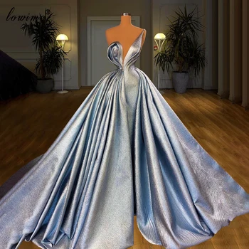 Šviesiai Mėlynos Spalvos Elegantiška Prom Dresses Ilgai Moterims, Vakaro Suknelės, Vestuvių Grupė Haute Couture 