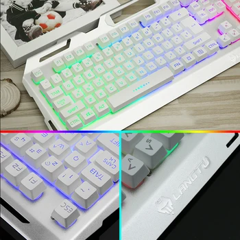 Žaidimų Klaviatūra 104Keys Apšvietimas Wired Keyboard USB RGB Tablet Darbalaukio Mechaninė Palieskite Pelės Žaidimas Per Permatomas