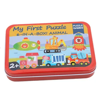 Žaislai 6 1 geležies lauke animacinių filmų gyvūnų Medinė dėlionė vaikams Montessori anksti švietimo žaislai, dovanos vaikams CX899067