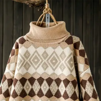 Žiemos originalus meno retro prarasti tingus vėjas golfo megztinis ponios laukiniai storas megztas dugno marškinėliai