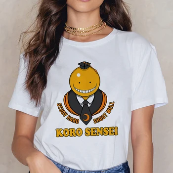 Žmogžudystė Klasėje Marškinėliai Koro Sensei Grafinis Spausdinti Raminantis Asmeninį Stilių Nyanko Sensei Animacija T-shirt Moteris Viršuje