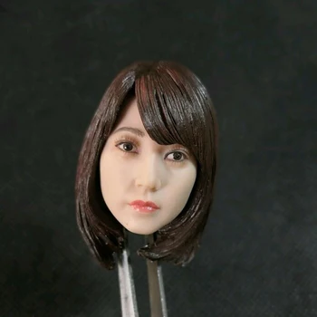 1/6 Moterų Ruda korėjos aktorė trumpų plaukų Azijos grožio mergina, galvos skulptūra, skirta 12inches femal įstaiga