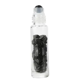 10 dalių, Natūralus Akmuo Roller Ball Buteliukas 10 ml eterinio Aliejaus Roll Ant Storo Stiklo Butelius Su Crystal Žetonų Butelis