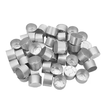 100vnt Lengvas Premium Aliuminio Arbata Šviesos Puodeliai Keptuvės Apvalus Apvalus Metalinis Indas Tealight Savininkams už 