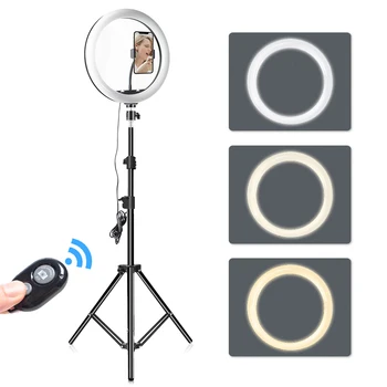 12 Colių Šviesos Žiedas Su Trikoju Adjustble 30Cm Žiedas Led Lempa Usb Mokestis Selfie 3 Telefonų dėklai Video Apšvietimas Studio Kit