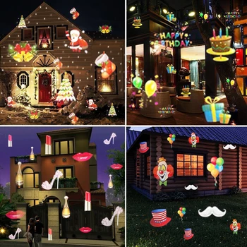 12 Modelius LED Snaigė Projektorius Naktį Šviesos Vejos Kino sodo Lempos šviesos Snaigės Juda Diskoteka Žiburiai Kalėdų Dekoracijos