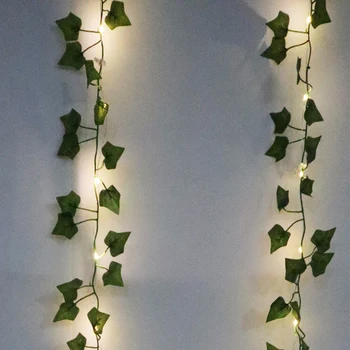 12pcs Dirbtiniai Augalai LED Ivy Girliandą Netikrą Lapų Vynuogynų Kambario Dekoro Kabinti Namų Vestuvių Kambarį Apdaila Ivy Garliava