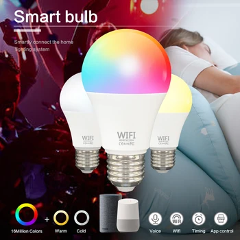 15W WiFi Smart Lemputės RGB Stebuklinga Lempa Pritemdomi LED E27 E14 WiFi Lemputės Suderinamos 