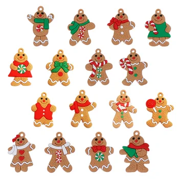 16pcs Kalėdų Meduoliai su imbiero priedais Vyras Karolius, Papuošalai Kalėdų Dekoracijos (Ruda)