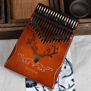 17 Klavišus Jautis Kalimba Nykščio Fortepijonas Raudonmedžio Kūno Muzikos Instrumentas, geriausias kokybės ir kainos