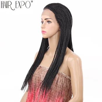 18inch-22inch Ilgai, Afro Plaukų Lauke Pintas Sintetinis Nėriniai Priekiniai Perukas 13X2 Nėrinių Perukai Už juodaodžių Moterų Plaukų Expo Miestas