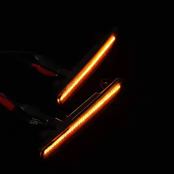 1Pair Priekiniai Gintaro / Galinis Raudonas LED Šoniniai Gabaritiniai Žibintai Dūmų Posūkio Signalo Lemputė Dodge Challenger-2018