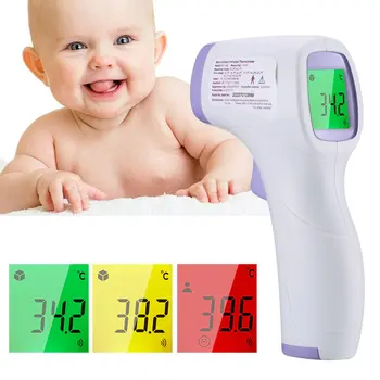 1pc Ne-susisiekite su Infraraudonųjų spindulių Termometras Kūdikiui Suaugusiųjų Infraraudonųjų spindulių Temperatūros Matuoklis Skaitmeninis Temperatūros Ginklą LCD Ekranas Termometras