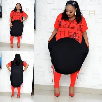 2 dalių Komplektas Kelnės + Suknelė Afrikos Suknelės Moterims Dashiki Midi Suknelė Afrikos Drabužių Afrikos plius dydis Drabužių XL-4XL