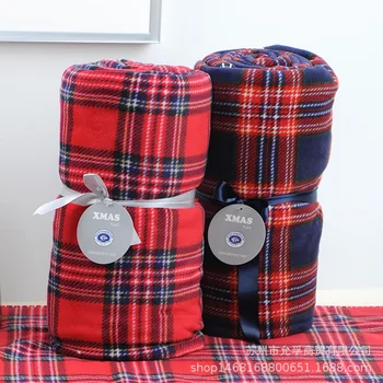 2 sluoksnių Storio Škotijos Tinklelis Raudona Sherpa Antklodė Office Plauko Antklodė Vaikams Žiemos Antklodė, Lovos Skleisti Lova Runner Sofa Mesti Antklodę