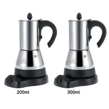 200/300ml Espresso Kavos virimo aparatas Elektriniai Moka Puodą Nerūdijančio Plieno Pieno Kavos Virdulys Nešiojamų Nuimamas Kavos Stovetop ES Plug