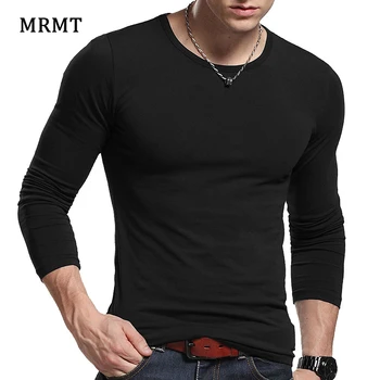 2019 MRMT Vyrų rudens ilgas rankovėmis marškinėliai apvalios apykaklės plonas medvilnės marškinėliai kieto spalvų marškinėliai Nemokamas pristatymas