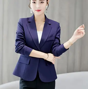 2019 nauja, moterų švarkas rudenį slim tinka vientisos spalvos trumpas paltai ilgomis rankovėmis slim mažas kostiumas moterų office paltas kokybės viršų