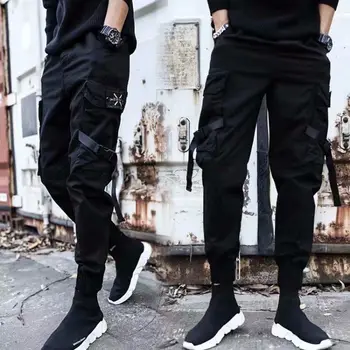 2020 Kišenės Krovinių Kelnės Vyrams Spalvų Kratinys Atsitiktinis Jogger Mados Taktinės Kelnės Banga Harajuku Streetwear Plius Dydis XXXL 3XL