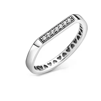 2020 Nauja 925 Sterlingas Sidabro Žiedas Parašas Crossover Per Triguba Juosta Moterų Dalyvavimas, Vestuviniai Žiedai, Papuošalai Padaryti dovana