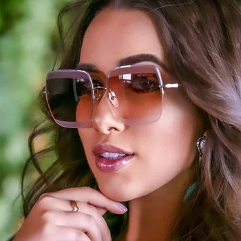 2020 Nauji klasikiniai akiniai nuo saulės moterims, prabangos prekės negabaritinių aikštėje metalo rėmas moterų akinių mados Gradientas moterų saulės akiniai