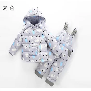 2020 m. žiemą Vaikus, drabužiai nustatyti Rusija baby Girl Slidinėjimo kostiumas rinkiniai Berniuko Lauko sporto Vaikai žemyn paltai Striukes+kelnės -30degree