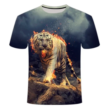 2020 metų vasaros, nauja katė, tigras, liūtas vyrų laisvi, greitas džiovinimas, marškiniai, trumparankoviai atsitiktinis mados spausdinimo 3DT T-shirt