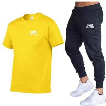 2020 naujų karšto laiškas spausdinti Marškinėlius kelnės kombinezonas, pora atsitiktinis veikia tiktų vasaros trumpomis rankovėmis, kelnes 2-piece set prekės ženklo sportinę aprangą