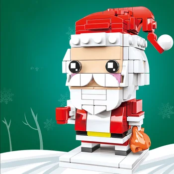 2021 Miestas kūrėjas Žiemą kaime kalėdų senelis kalėdų eglutė briedžių sniego Brickheadz Statybiniai Blokai, Plytos, Žaislai, Dovanos