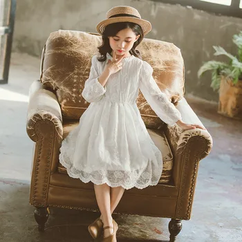 2021 Vaikų Drabužius Pavasario Princesė Suknelė ilgomis Rankovėmis Girl Šilta Suknelė Mergaitė Naujų Mergaičių Drabužius 3T-14T