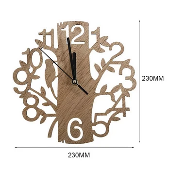 22cm Morden Dizaino Medžio Sieninis Laikrodis Stilingas Namų Kambarį Kavos Parduotuvė Prašmatnus Baras Apdailos Asmenybės Laikrodis Medžio Formos