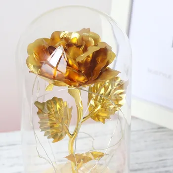 24k Aukso Rožių Folija Padengta Aukso rose Vestuvių Dekoravimas Golden Rose Dekoro Gėlių flores artificiales para decoracion