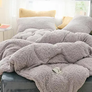 25 Namų Tekstilės Žiemos patalynės komplektai minkštas šiltas ėriukų kašmyro antklode padengti kieta vilnos lova padengti