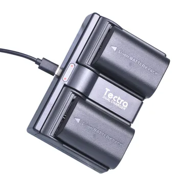 2VNT 2650mAh LP-E6 LP-E6N LPE6 Li-ion Kamera Bateria + USB 2-Channel Kroviklis Canon EOS 5D 6D 7D 60D 80D Mark II, Mark III
