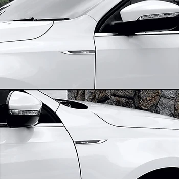 2VNT Automobilių Kėbulo Sparnas Pusėje 4x4 4WD Logotipas Ženklelis 3D Metalo Lipdukas, Skirtas Jeep Grand Cherokee Wrangler CJ YJ TJ JK 