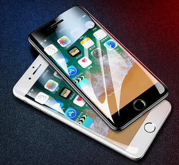 2vnt/daug 9D Stiklo iPhone 6 6S 7 8 Plius Grūdintas Stiklas Screen Protector, iphone 7 8 7Plus visiškai padengti stiklo apsauginė plėvelė