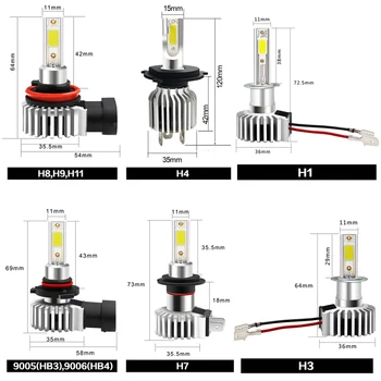 2x Automobilio LED Žibintai Lemputės, Lemputė, Rūko Žibintas H11 9006 HB4 9005 HB3 H4, H7, H8 H1 toyota rav4 