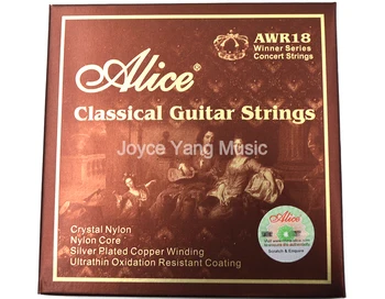 3 Rinkiniai Alice AWR18 Klasikinės Gitaros Stygos Kristalų Nailono sidabruotas Varis Likvidavimo Plono Oksidacijai Atsparus 1-oji-6-oji