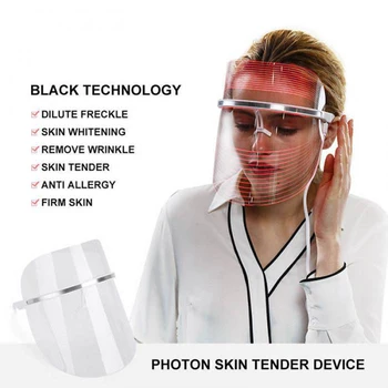3 Spalvų Photon LED Elektros Veido Kaukė LED Terapija Veiksminga Veido Valymo Kaukė Anti Spuogų, Raukšlių Šalinimas, Grožio salonų