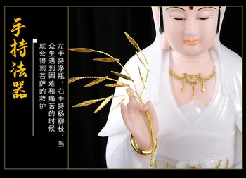 30cm Didelis Aukštos klasės Buda Dievo statula jade gilding deivė, Guan yin PUSA Avalokitešvara Budos statula saugos sveiką laimingas