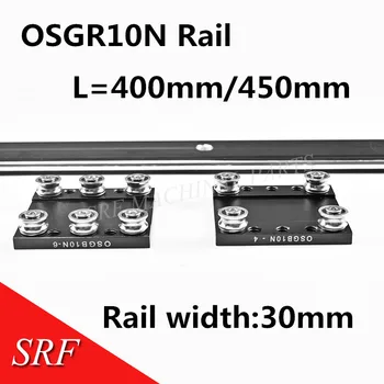 30mm pločio Aliuminio roller Linijinio Judesio Geležinkelių OSGR10N L=400/450mm Guolių skaidrių blokas OSGB10N Dvigubo veleno-linijinis geležinkelių