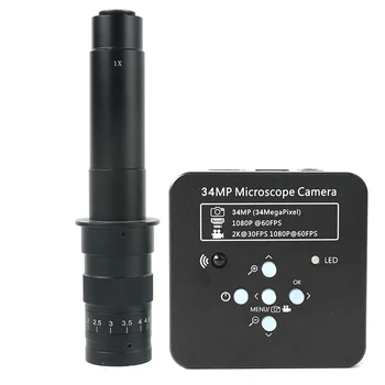 34MP 2K 1080P 60FPS HDMI USB Pramonės Elektroninės, Skaitmeninės Vaizdo Litavimo Mikroskopo vaizdo Kamera Didinamojo stiklo, Telefono PCB Reparing
