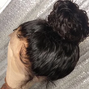 360 nėrinių priekinės perukas 13x6 Garbanotas Žmogaus Plaukų Perukai Už juodaodžių Moterų Giliai Banga Trumpas PrePlucked su kūdikio plaukų Ilgio Brazilijos Remy