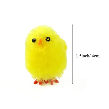 36pcs Modeliavimas Velykų Chick Geltona Mini Gražių Dirbtinių Namų Puošybai Žaislai 4cm Pliušinis Vištienos velykų dovana Vaikams