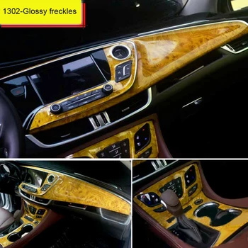 3D Automobilių Lipdukas Auto Interjero Lipdukas Aukštos Temperatūros Atsparus Car Wrap Apsaugos Lipdukas, Medienos Grūdų Tekstūruotos Apdaila 