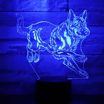 3D LED Nakties Šviesos vokiečių Aviganis, su 7 Spalvų Šviesos Namų Puošybai Lempos Nuostabi Vizualizacijos Optinė Iliuzija