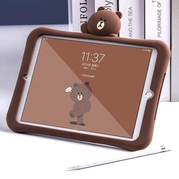 3D Mielas animacinių filmų Su Laikikliu Tablet Case Cover For iPad 2017 2018 Silikono Minkštas atsparus smūgiams Atveju iPad mini 123 Oro 123 Pro