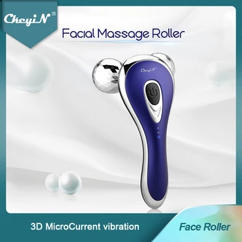 3D Veido Roller Microcurrent Veido Massager V Face Lift Grožio Roller Vibracijos Kūno Masažas Anti Senėjimo Raukšlių Mažinimo 48