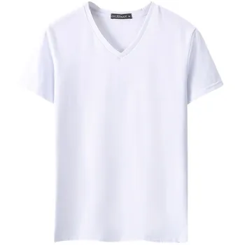 3pcs Kietų Vyrų T Shirt V-kaklo Mens T-shirts Summer Tee Berniukų Marškinėliai Topai Marškinėlius